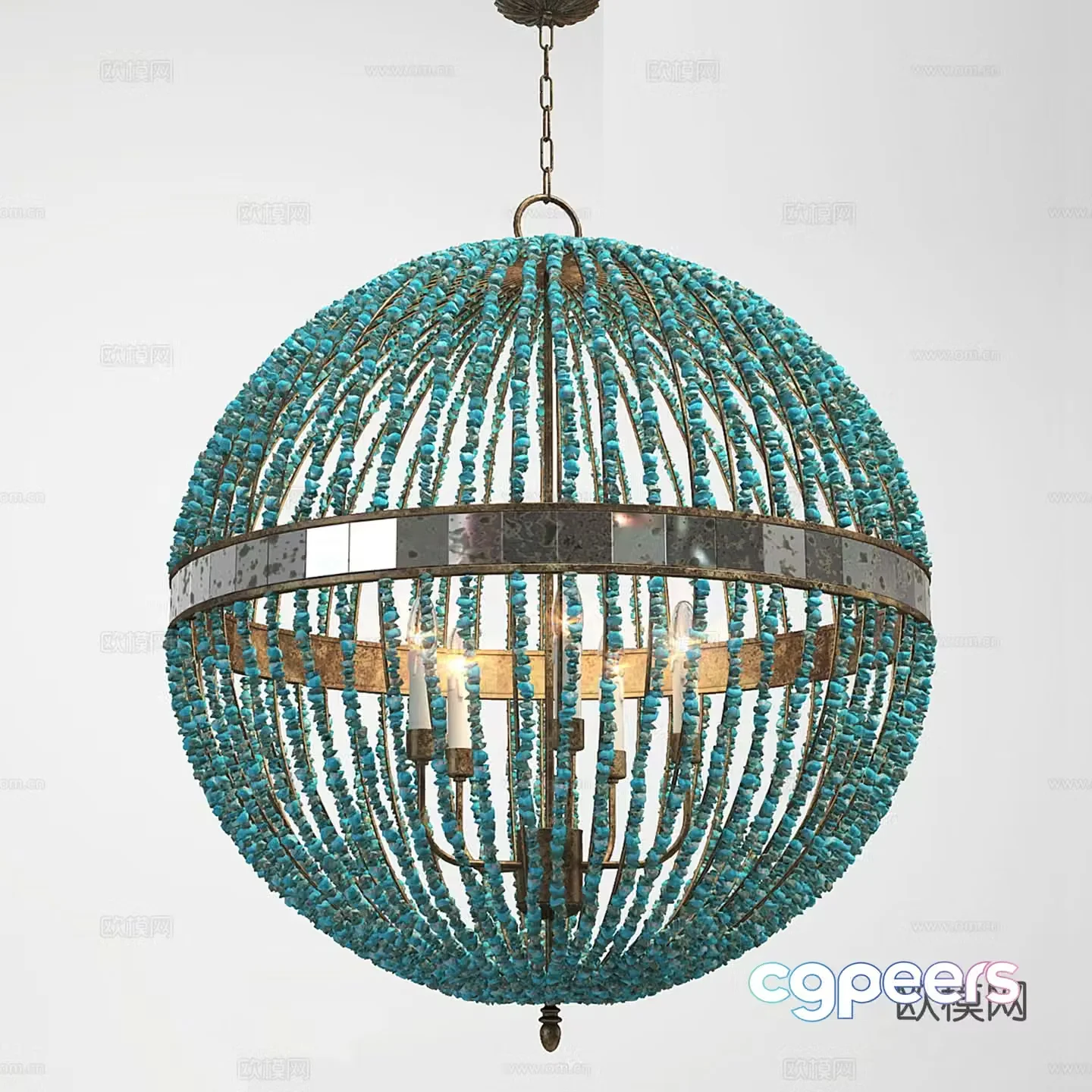 Currey & Company crystal chandelier 3d model