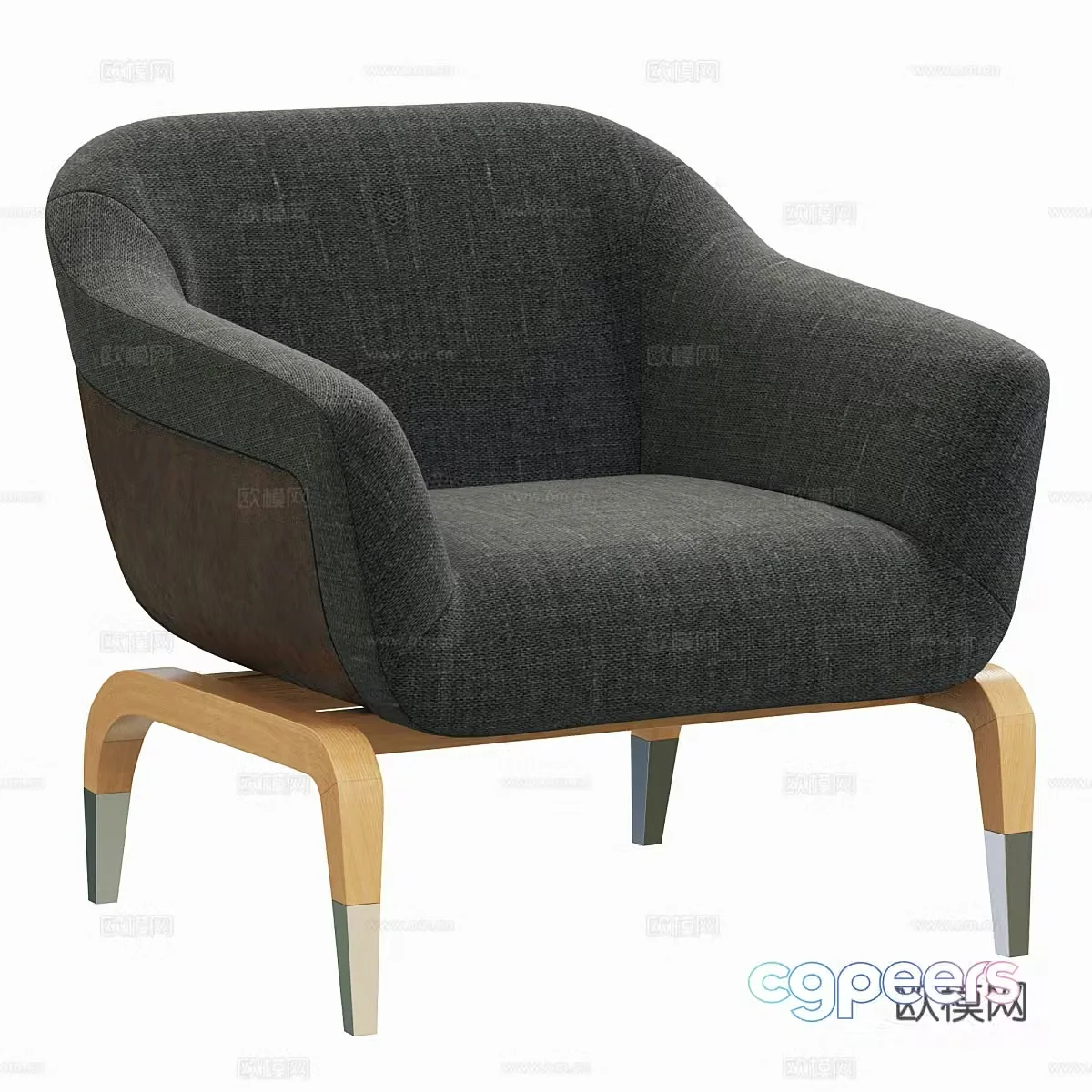 Modern leisure chair Fabric single chair Fabric leisure chair Courtyard leisure chair Outdoor leisure chair Art 3d model