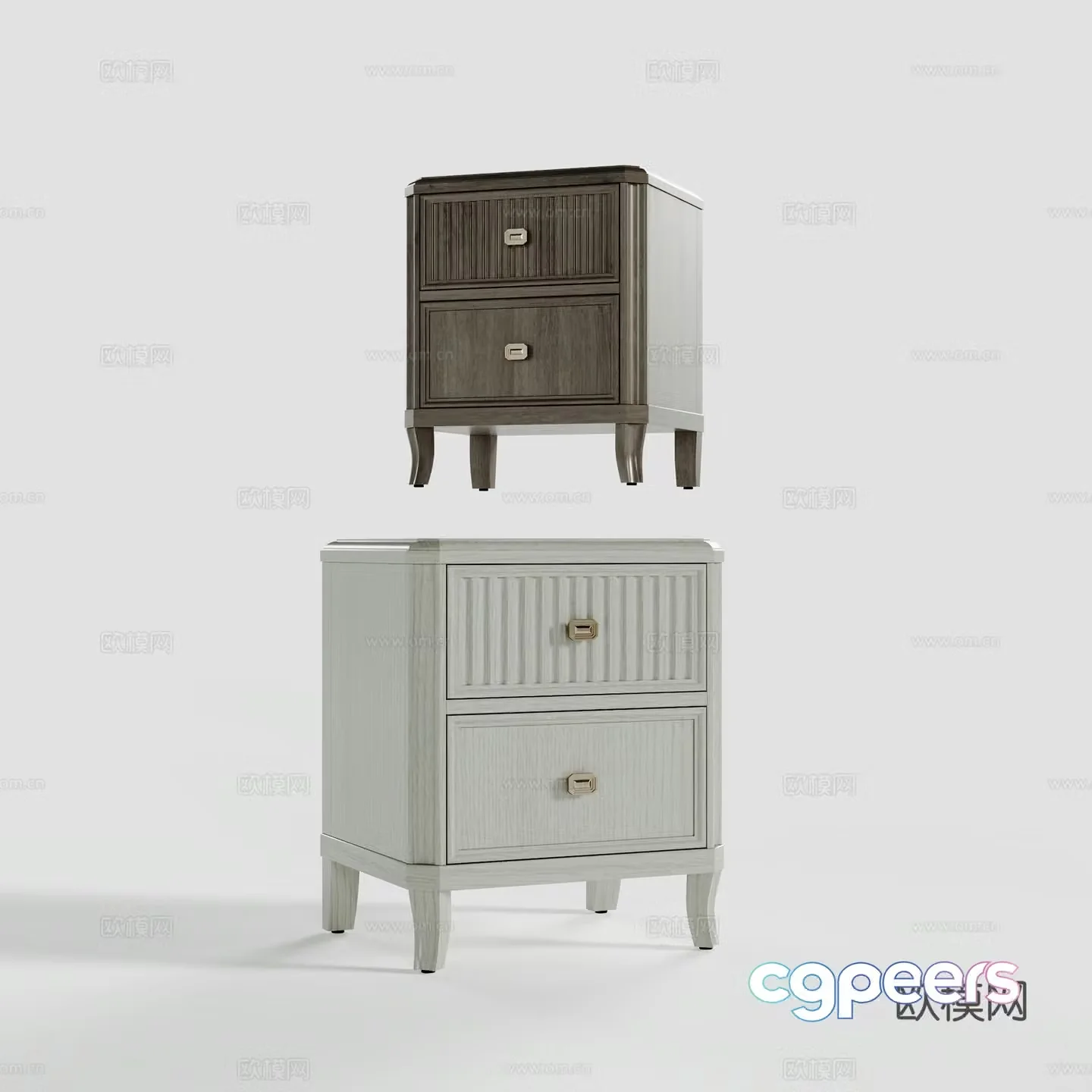 American bedside table 3D model