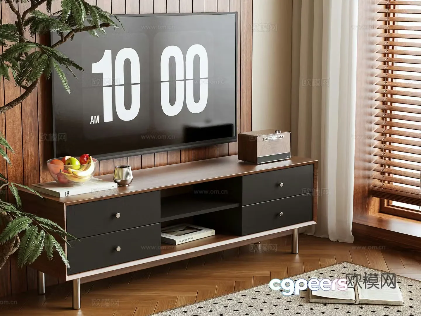 Middle-aged TV cabinet 3D model