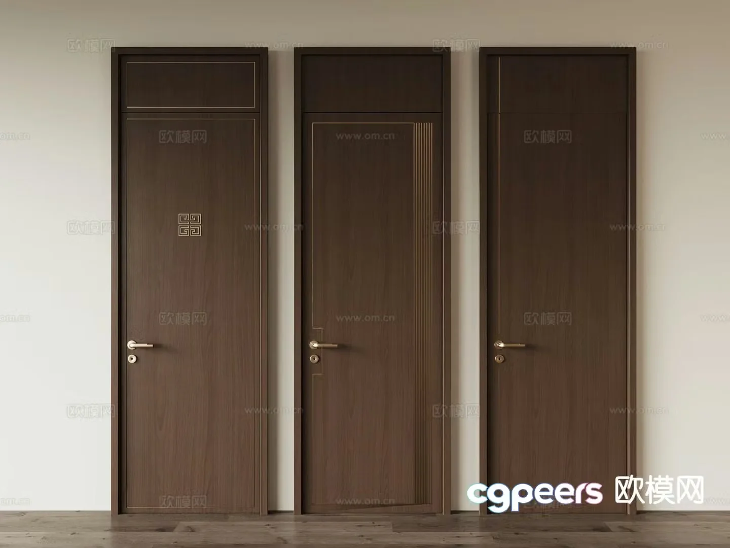 Chinese door ceiling door interior door single-open door 3D model