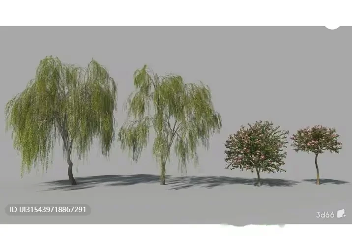 Trees In A Row 3D Model – 3104 – VRAY Render