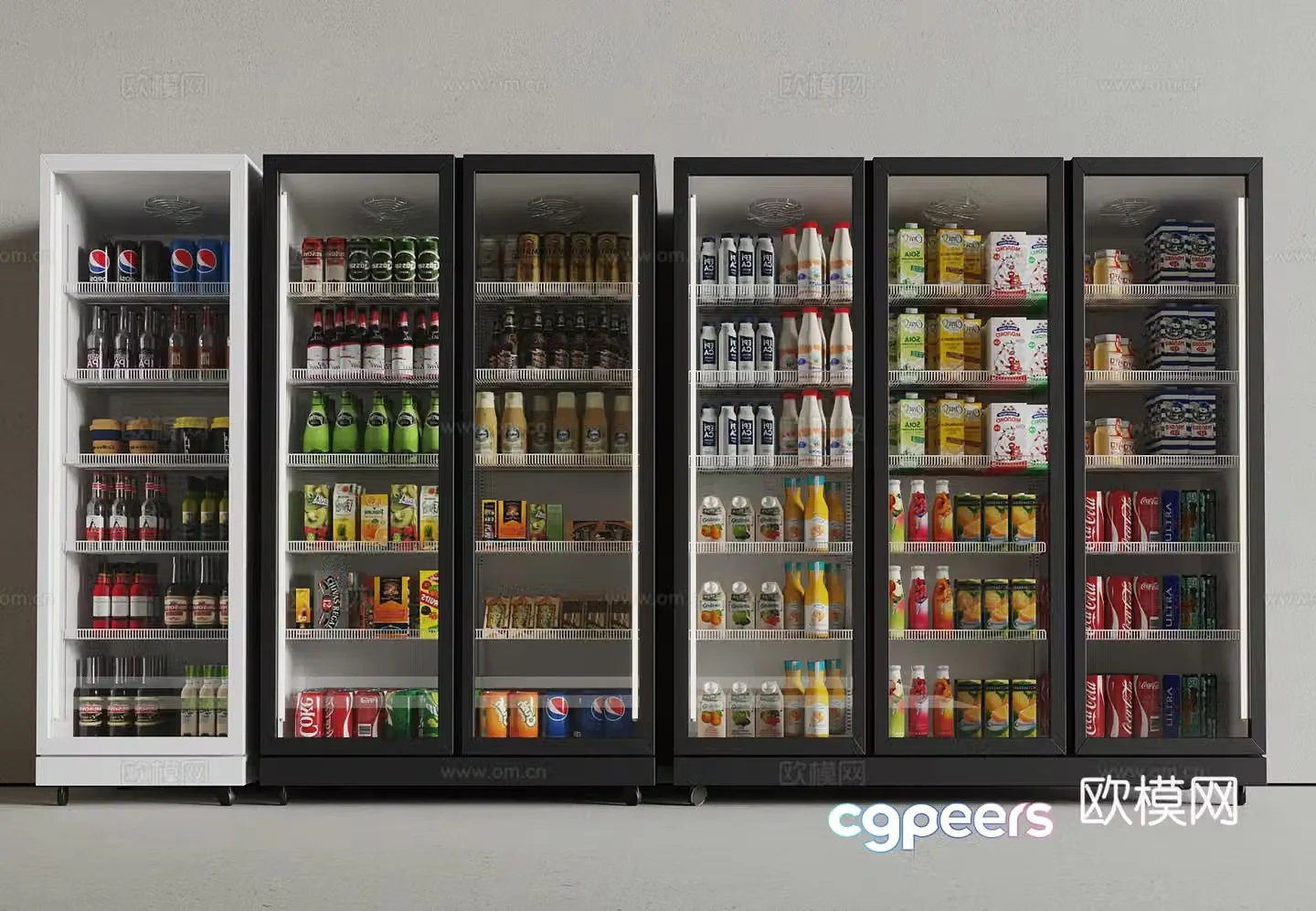 Cold drink cabinet modern freezer beverage cabinet 3d model