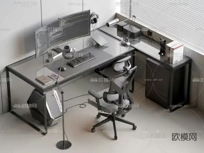 A Computer Desk 3D Model – 1925 – VRAY Render
