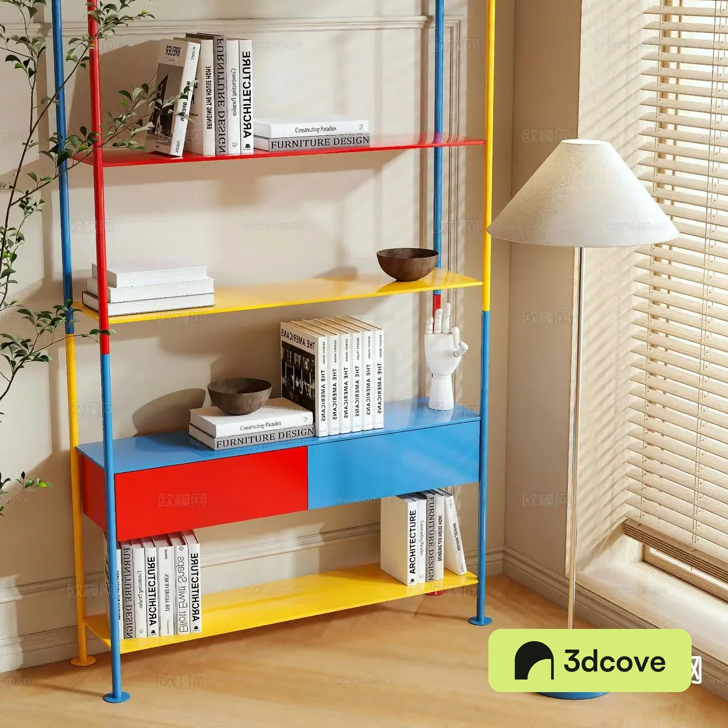 memphis bookshelf storage rack bauhaus dopamine bookshelf