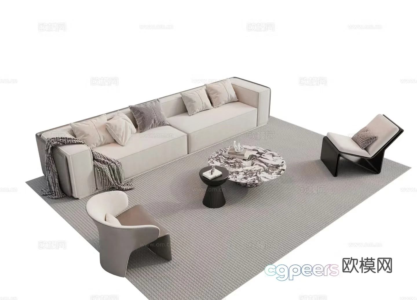 Modern combination sofa 3d model