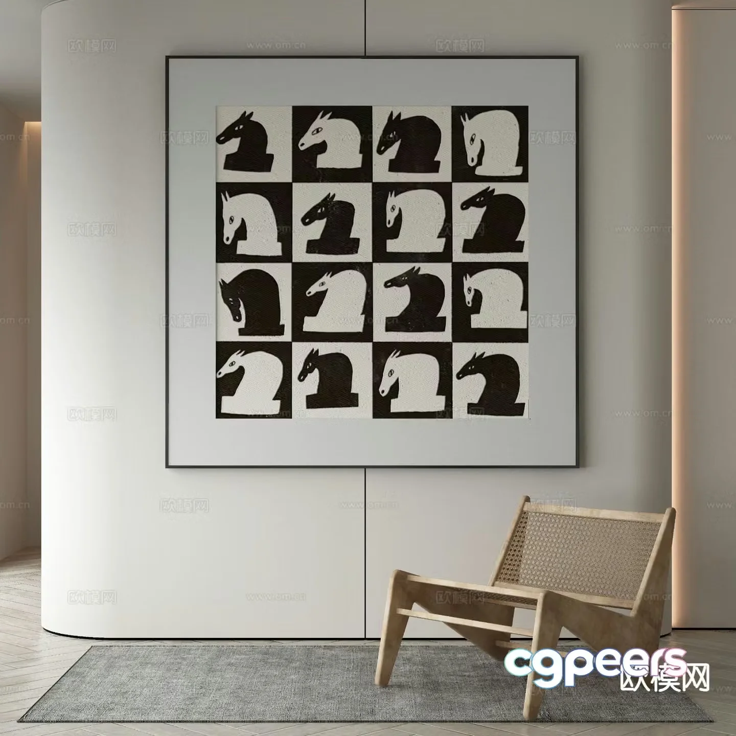 Wabi-sabi art painting abstract painting decorative painting 3d model