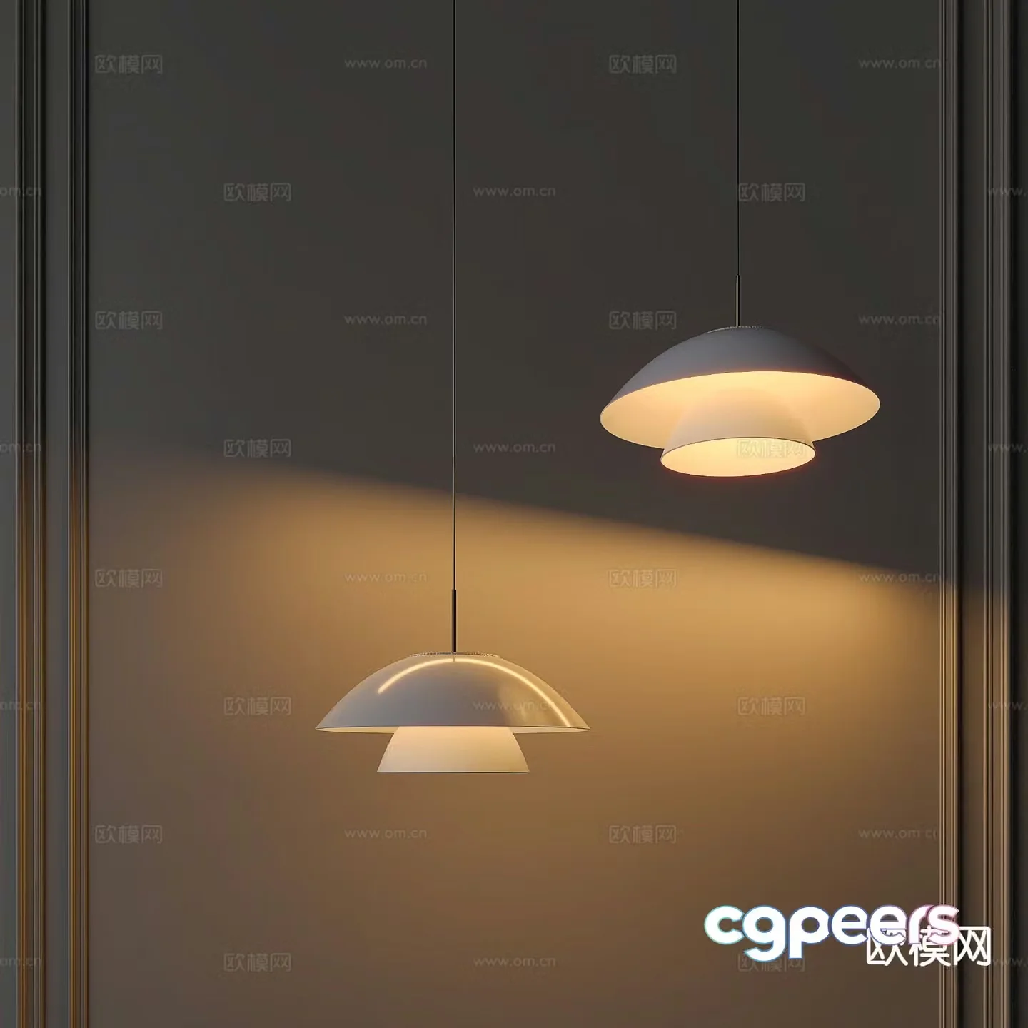 lampshade chandelier restaurant chandelier 3d model