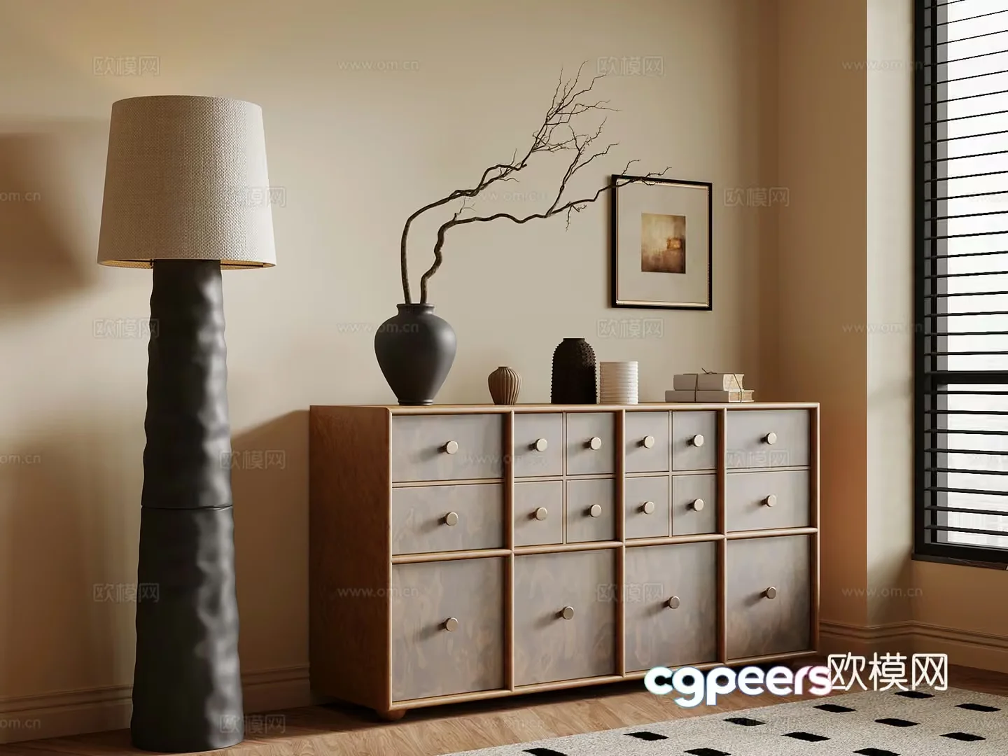 Modern Living Room 3D Model – 11102 – VRAY Render