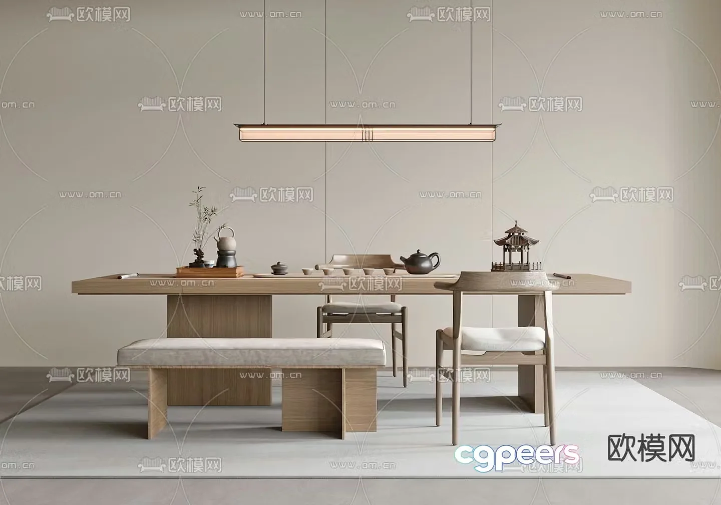 New Chinese style tea table tea table tea table chair 3d model