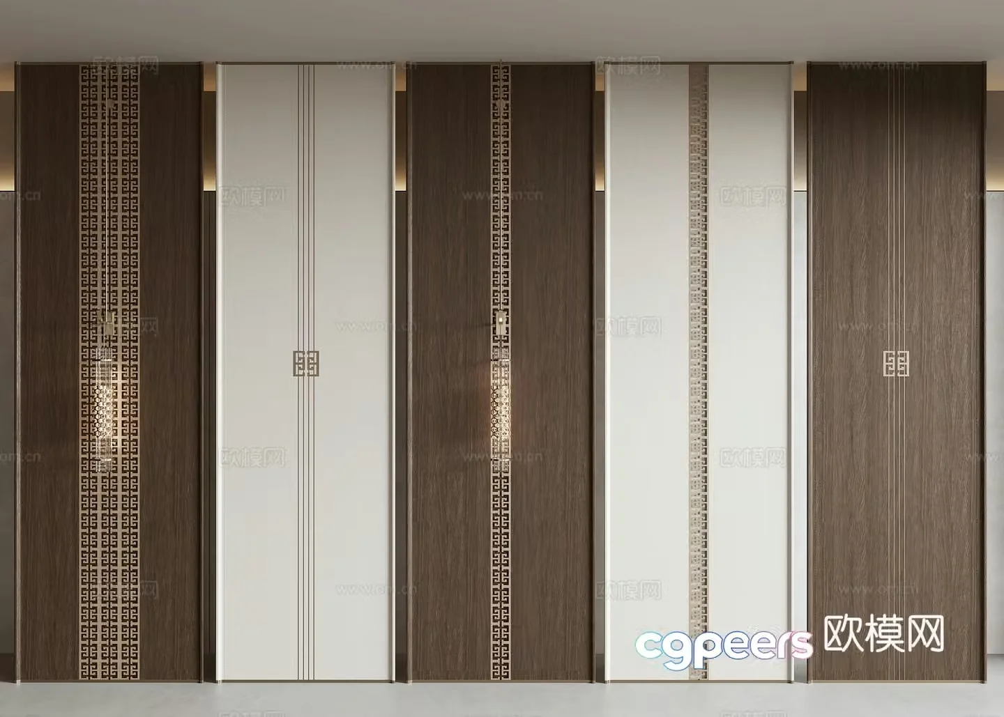 New Chinese wall panel 3D model