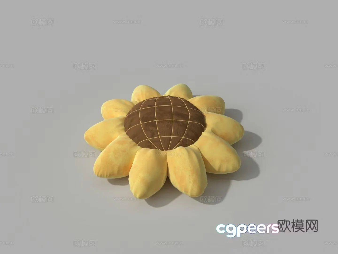 Modern sunflower velvet pillow 3d model
