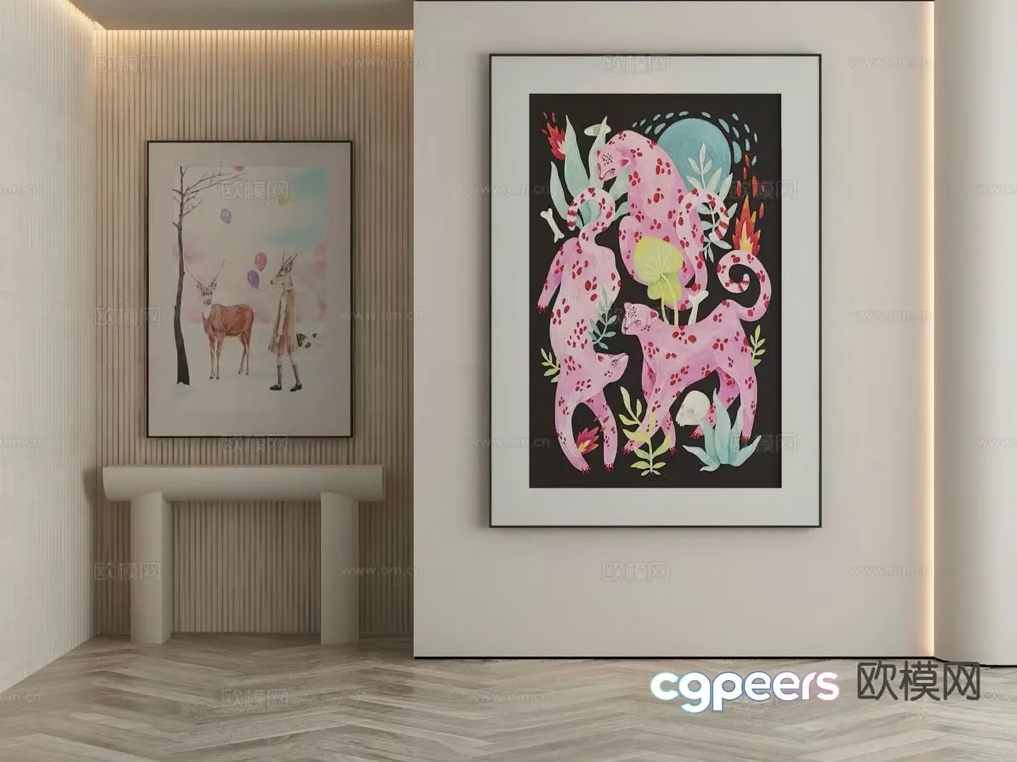 Decorative painting art painting hanging painting 3d model