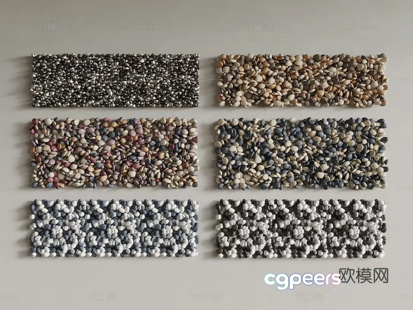 Pebbles Modern Pebbles Stone Gravel 3D Model