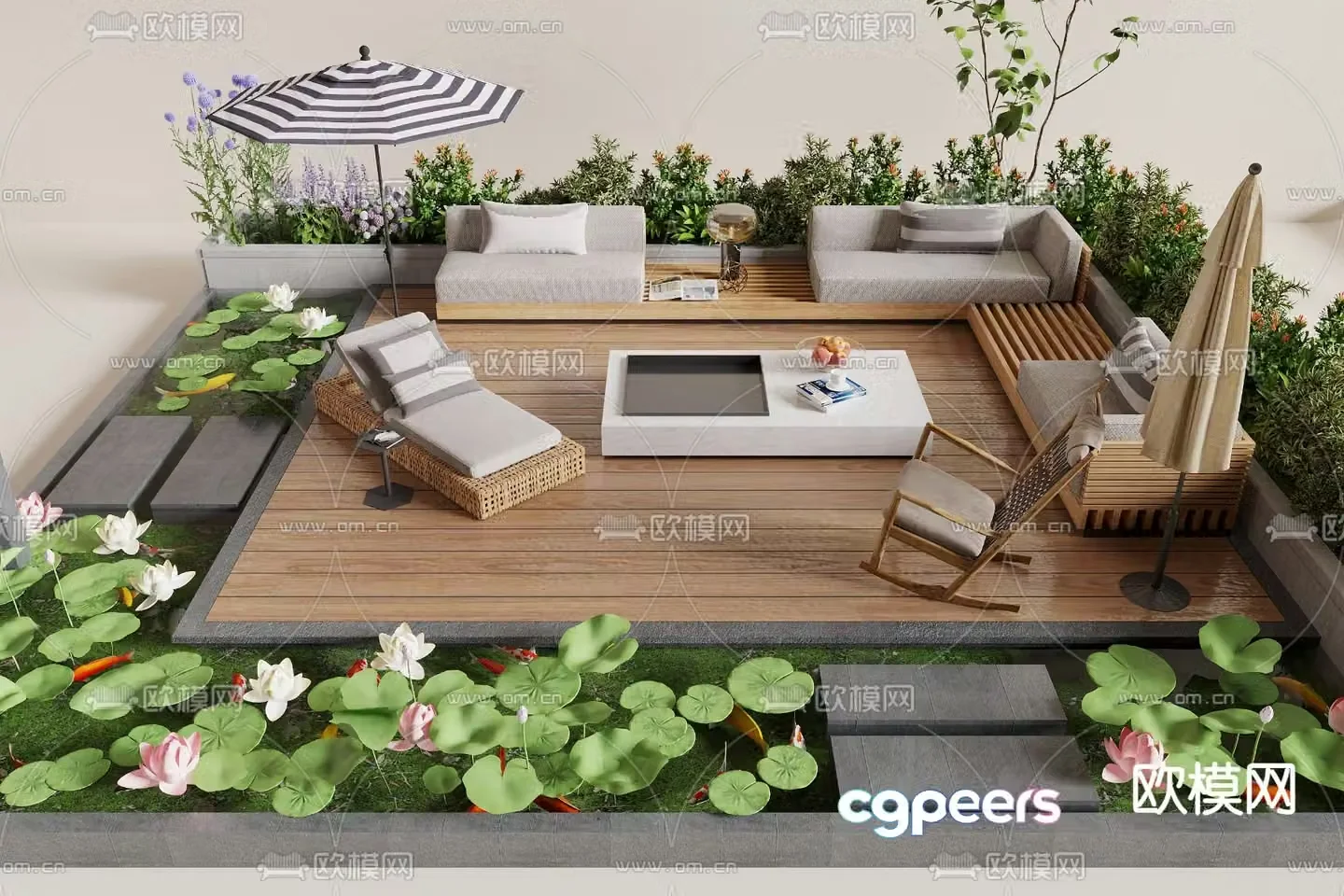 Modern outdoor sofa outdoor seating 3d model