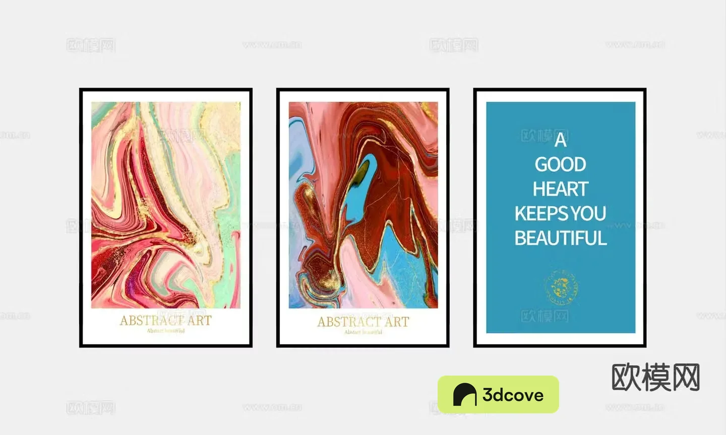 Modern abstract painting decorative painting combined painting