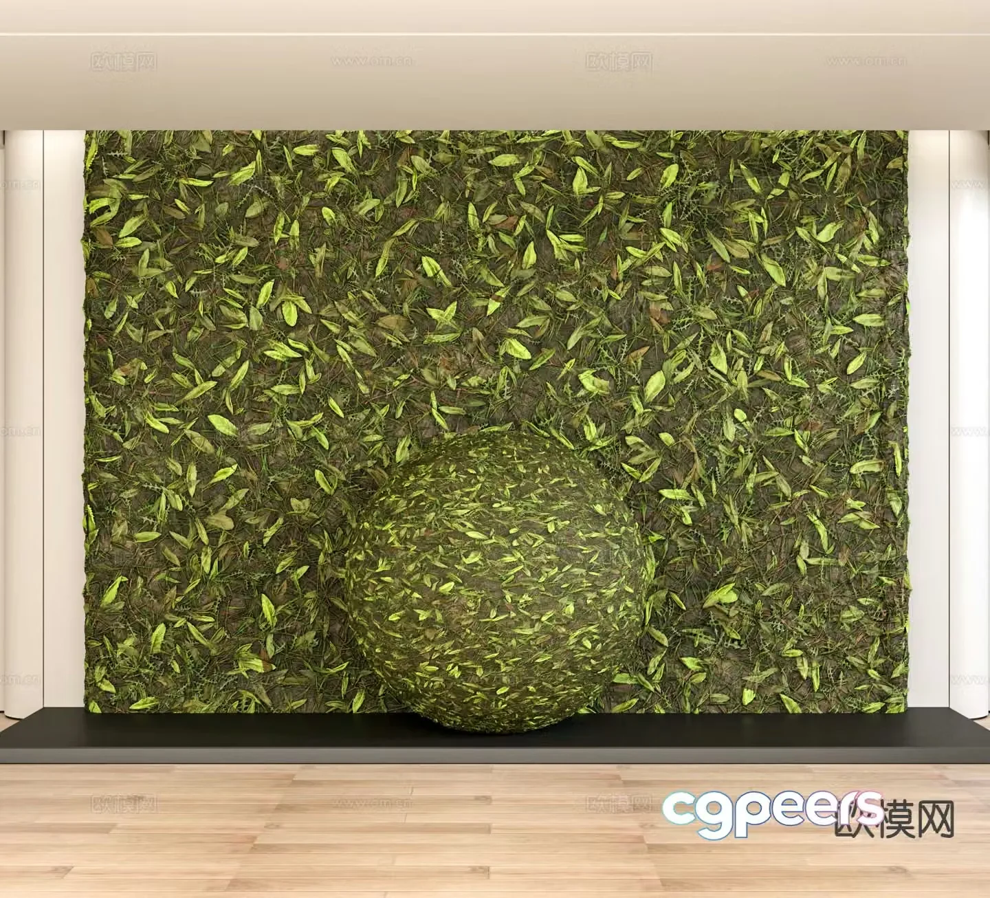 Modern lawn grass outdoor grass flowers and greenery 3d model