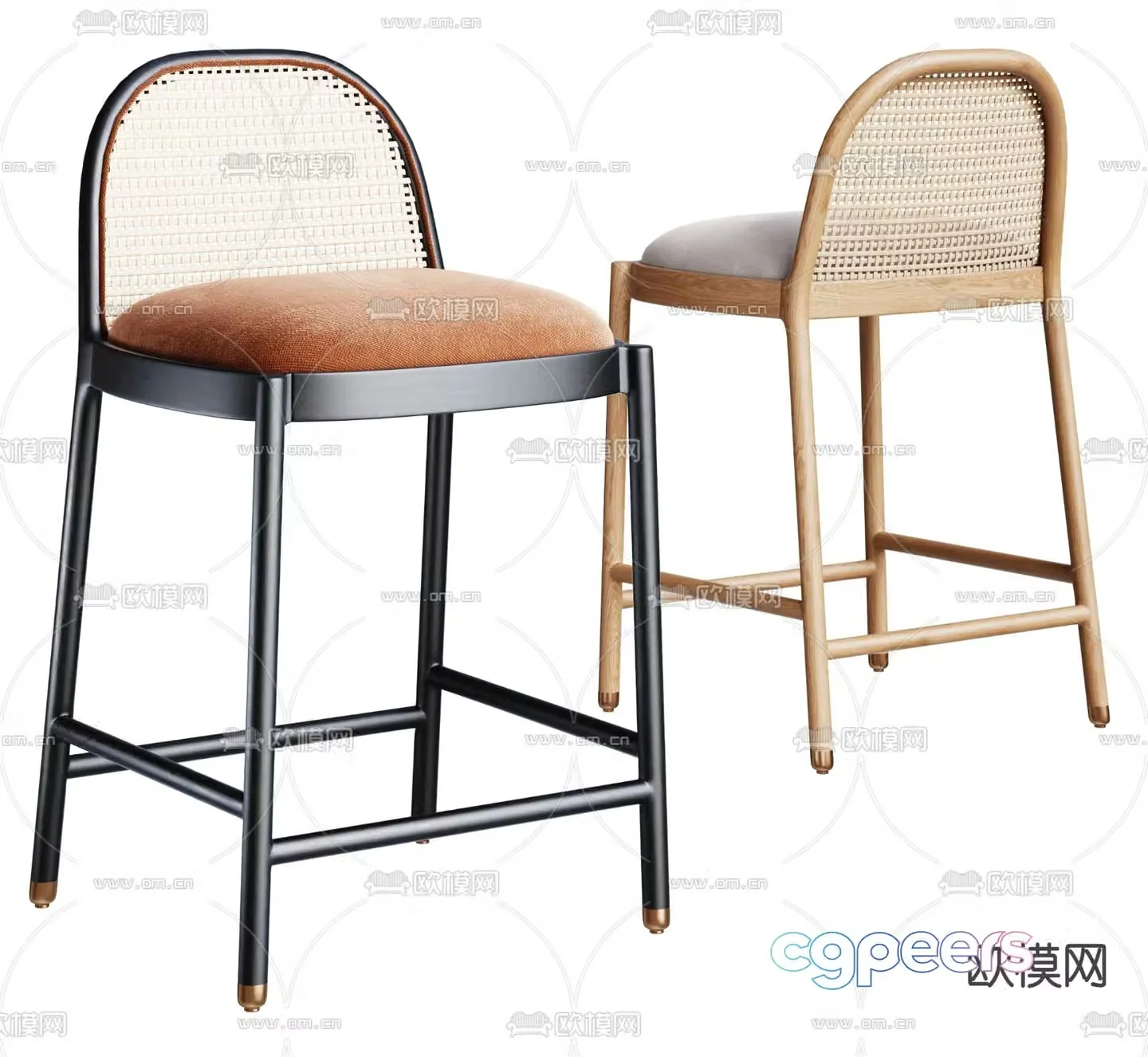 Modern bar chair bar stool 3d model