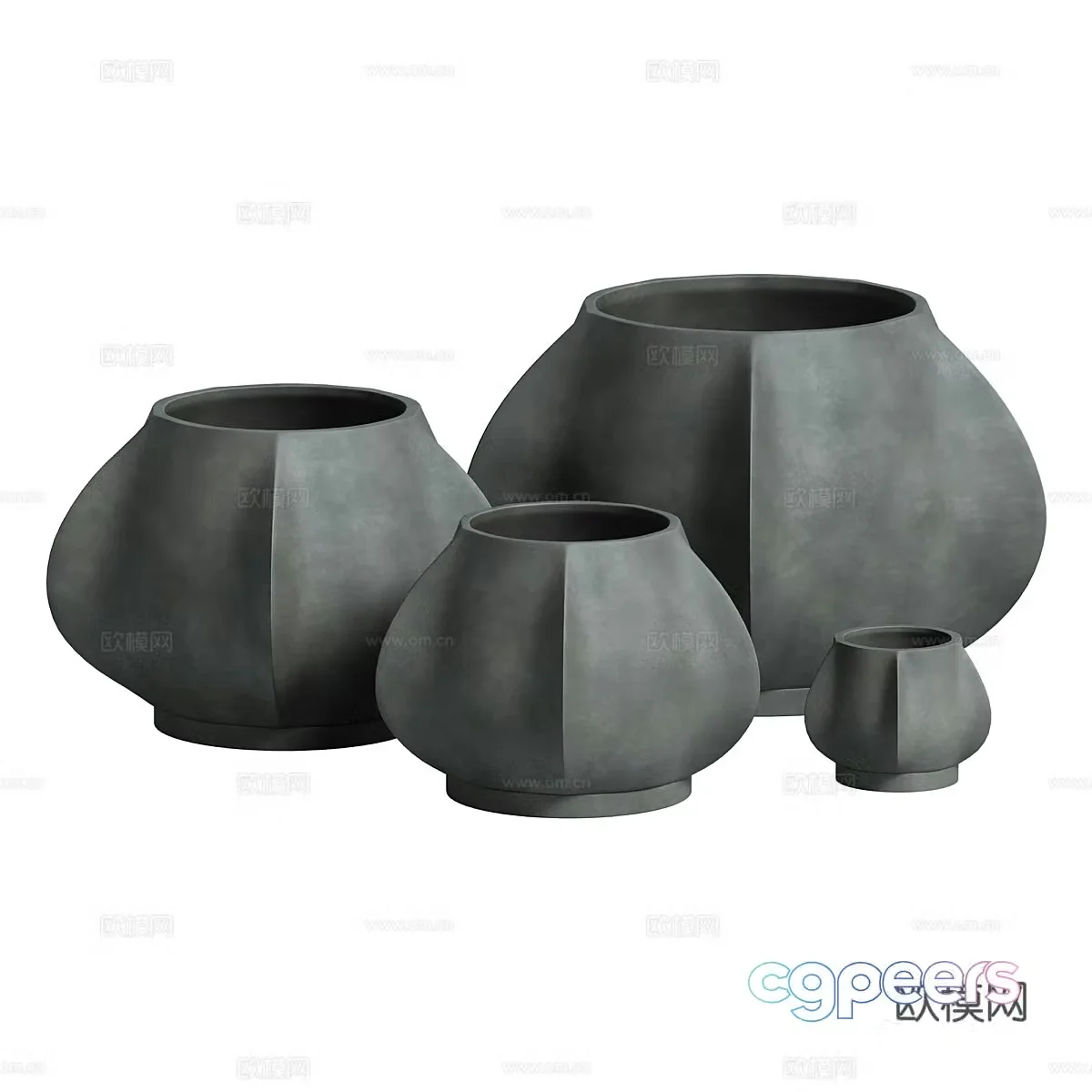 New Chinese style Wasabi pot vase 3D model