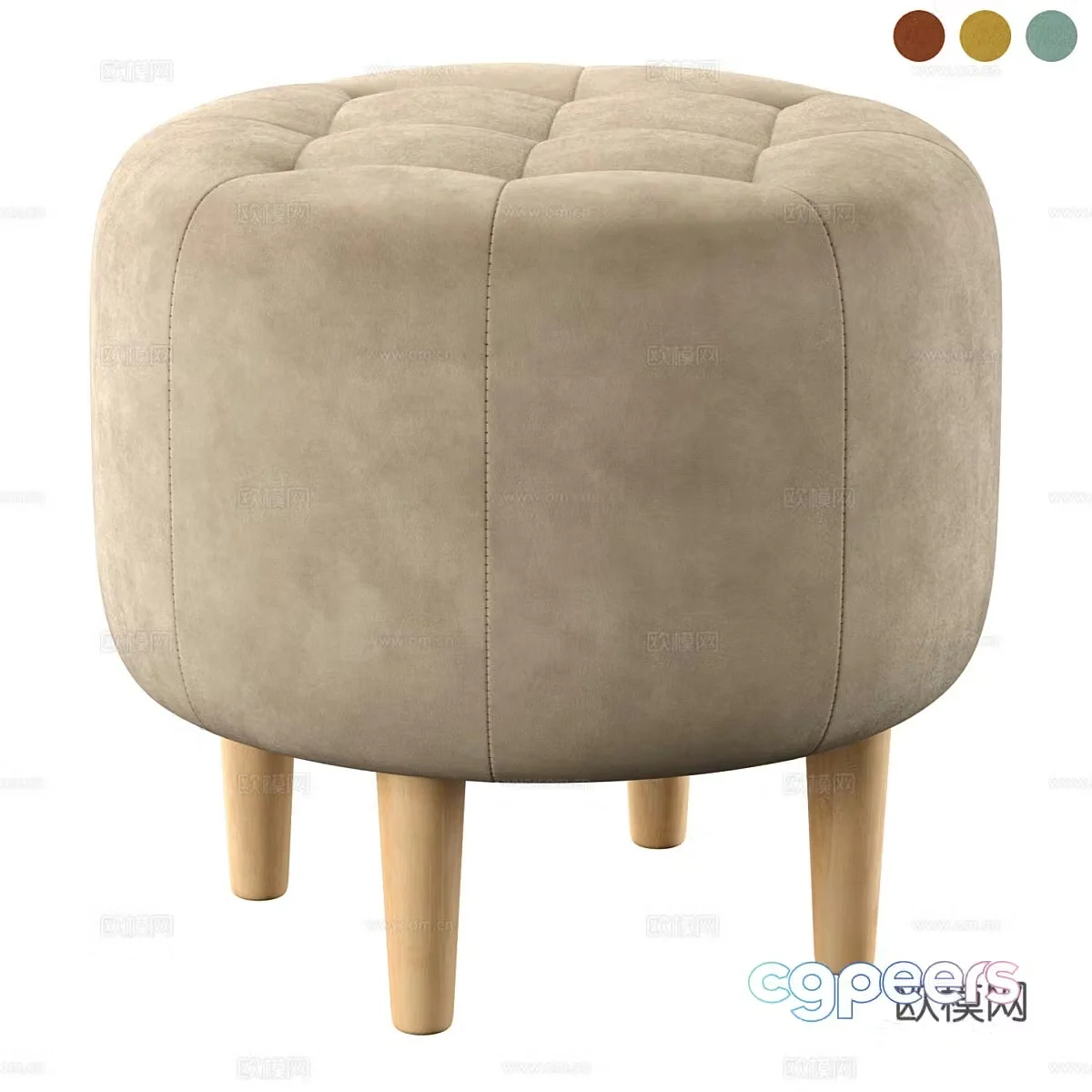 Modern Nordic art stool round stool shoe change stool 3D model
