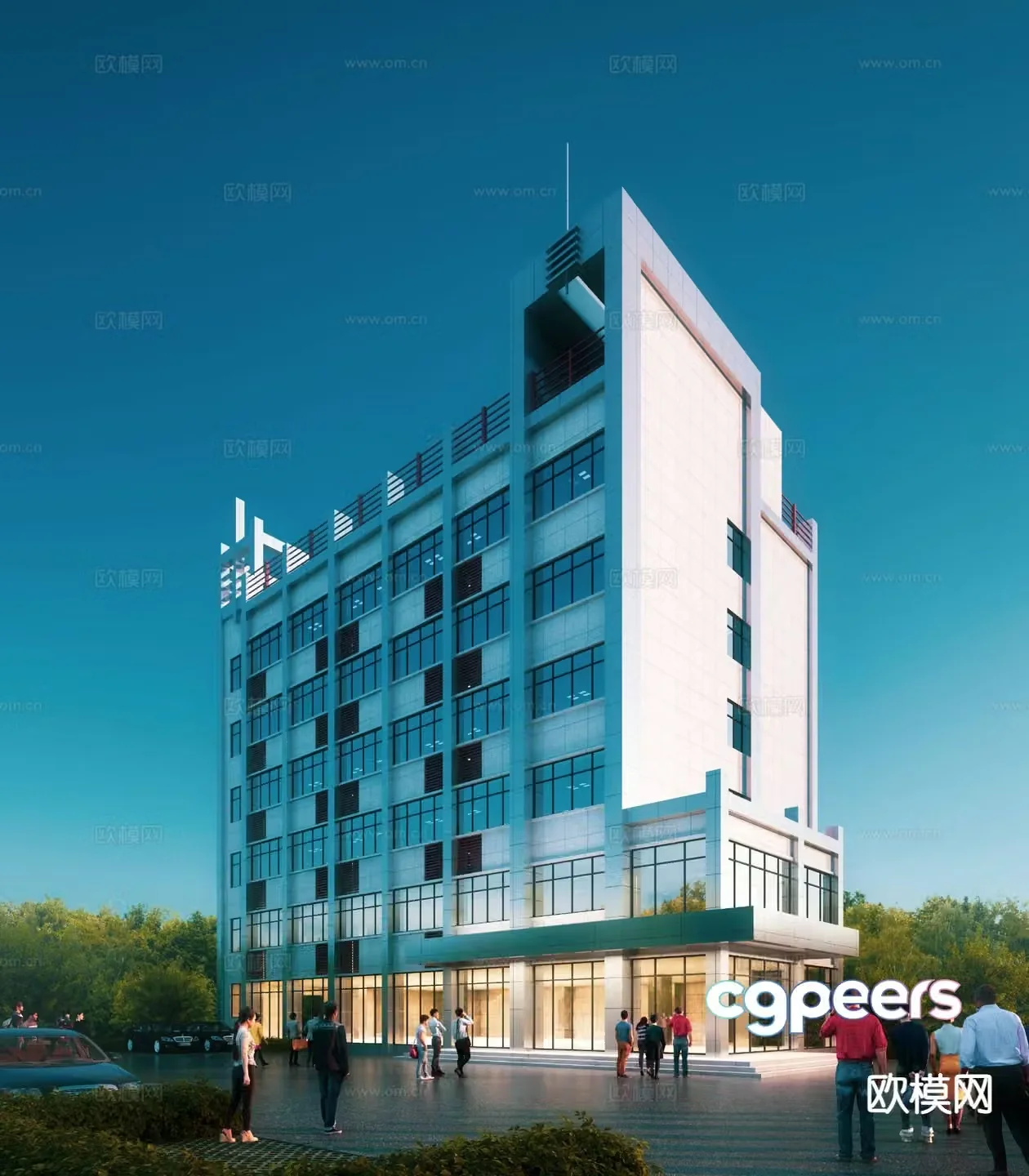 Office building exterior 3d model