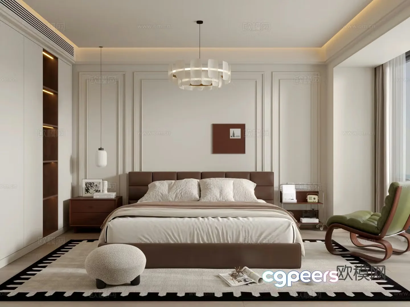 Middle-aged bedroom 3d model