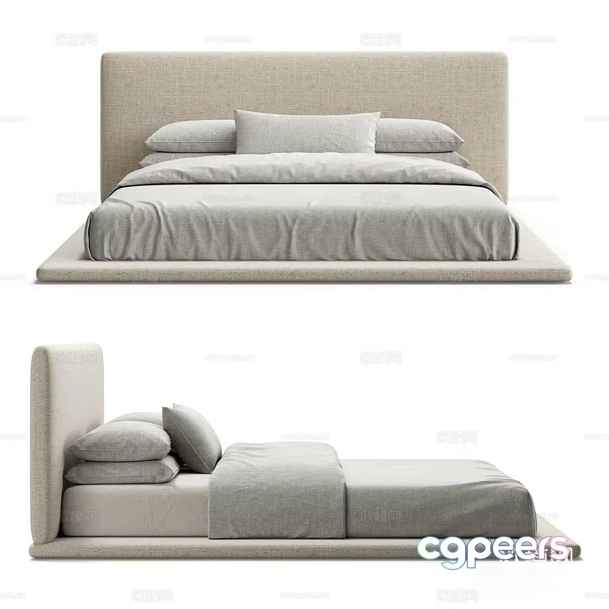 Double bed 3d model