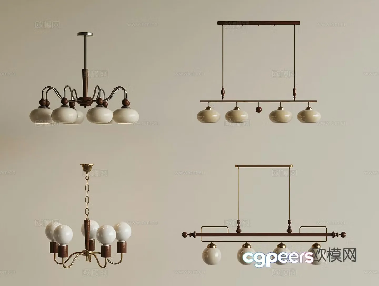 09 Middle Ancient Chandelier 3D Model