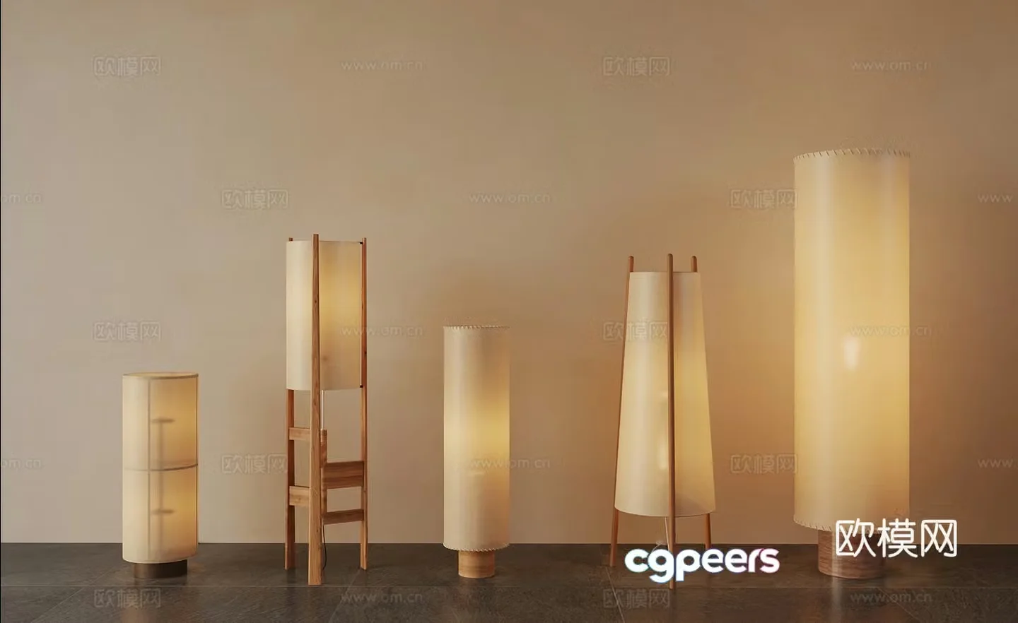 New Chinese style floor lamp modern floor lamp 3D model