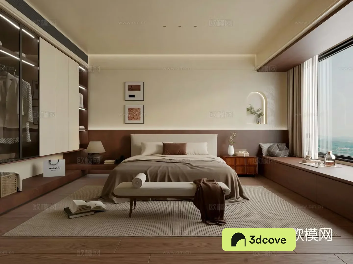 Middle-aged bedroom 3d model