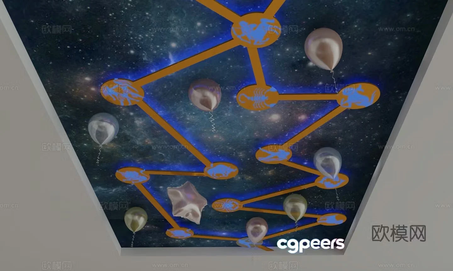 Modern ceiling 3d model