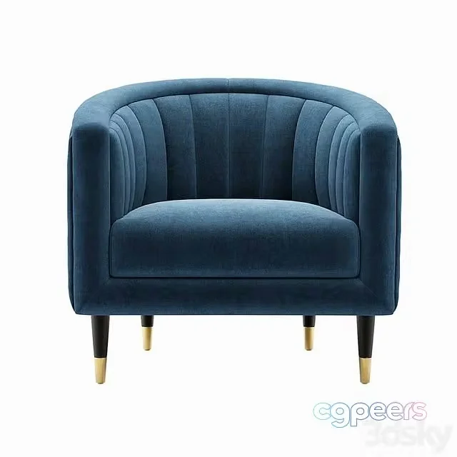 3ds Max Free – Fluted Juno Velvet Occasional Chair