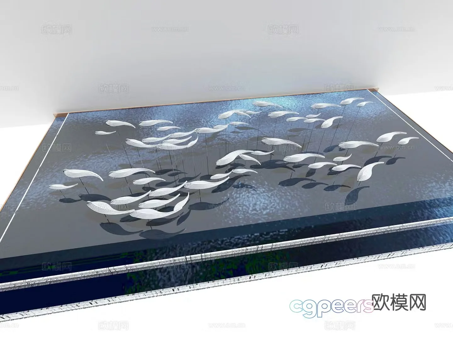Sculpture City Sculpture Waterscape Sculpture 3d Model