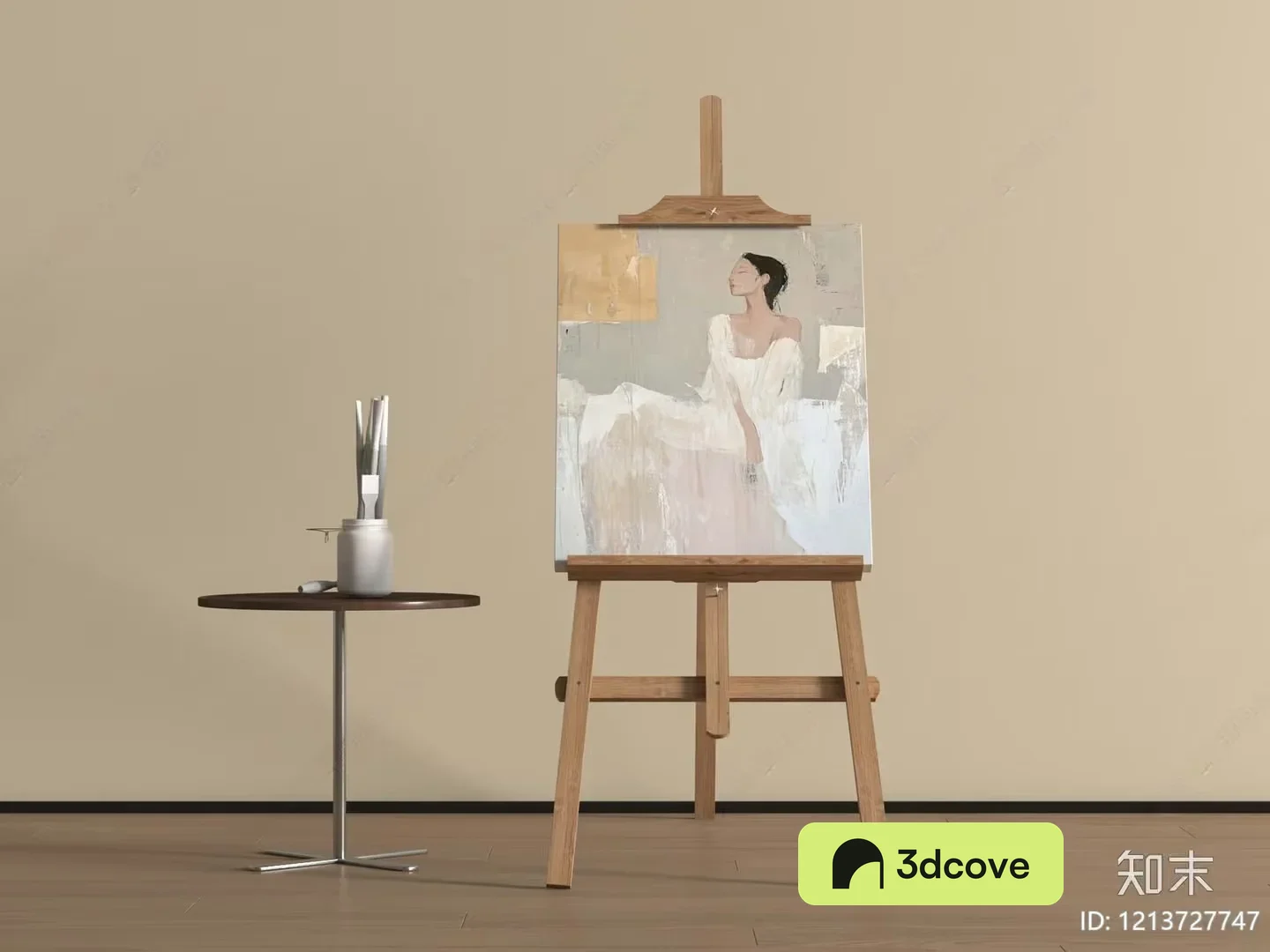 A Painting Of A Woman On An Easel