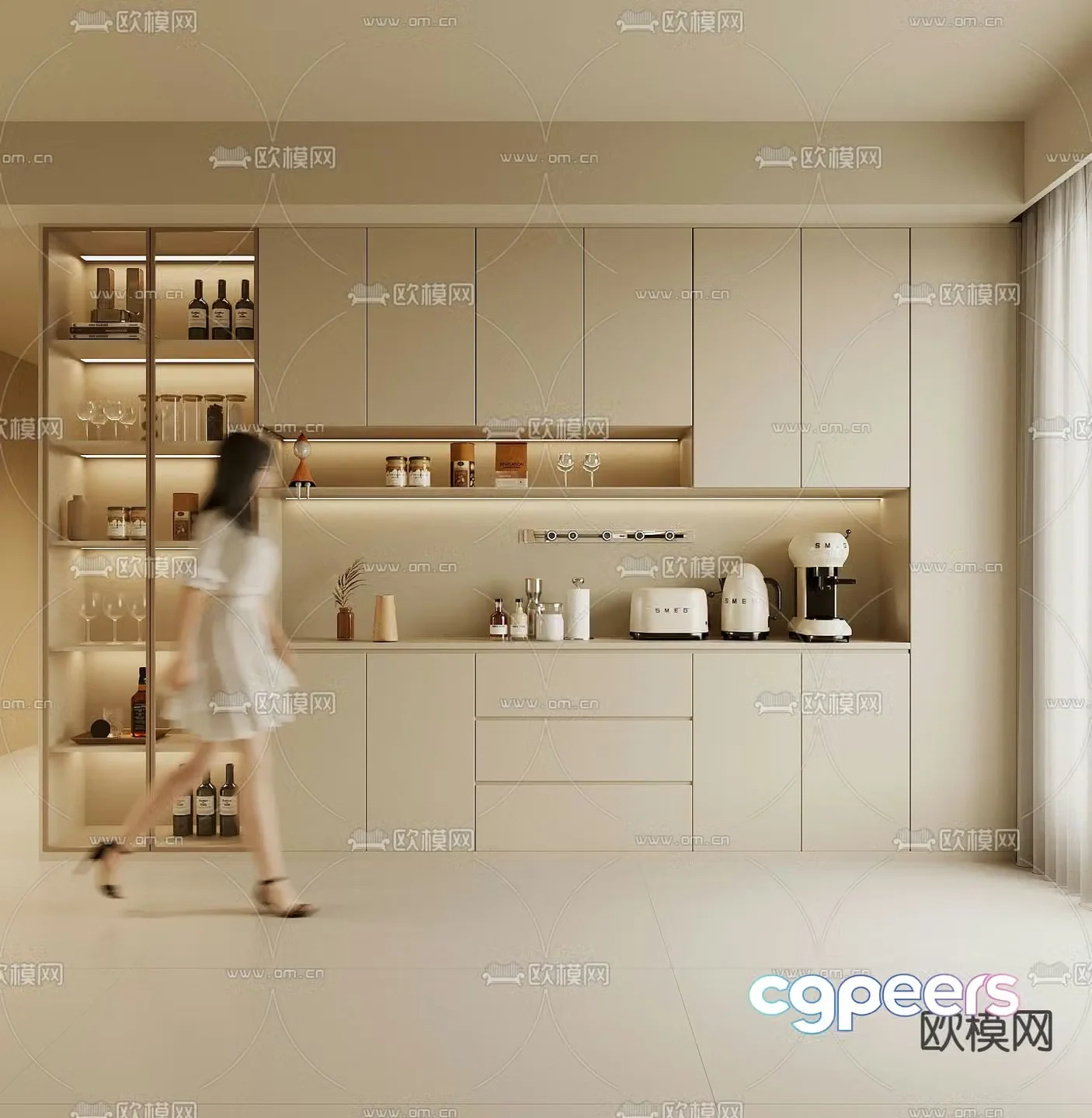 Modern wine cabinet cabinet sideboard 3d model