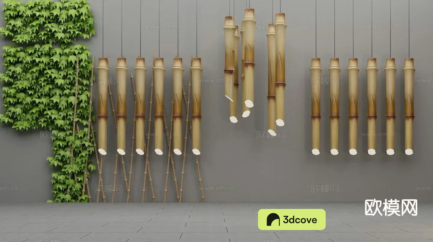 New Chinese style bamboo pole chandelier