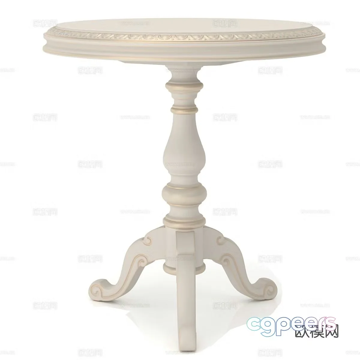 French corner table round table side table 3D model