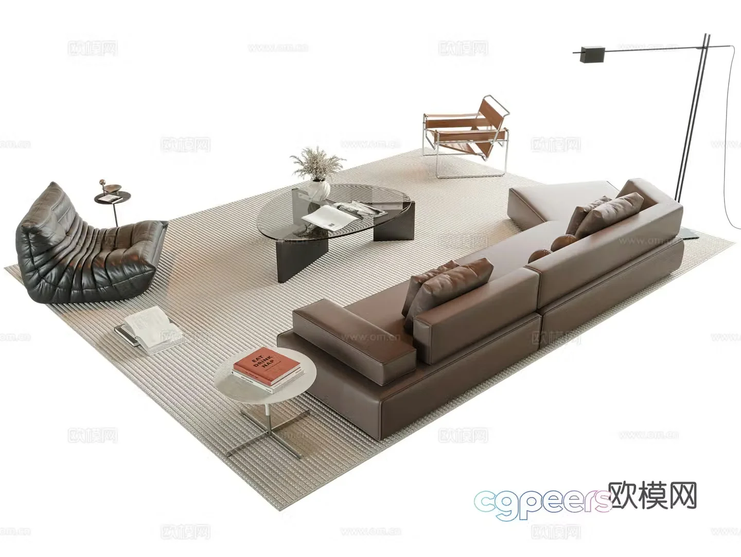 Italian sectional sofa 3d model