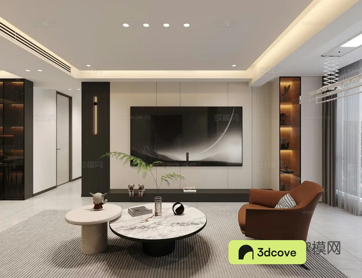 Modern high-end gray living room