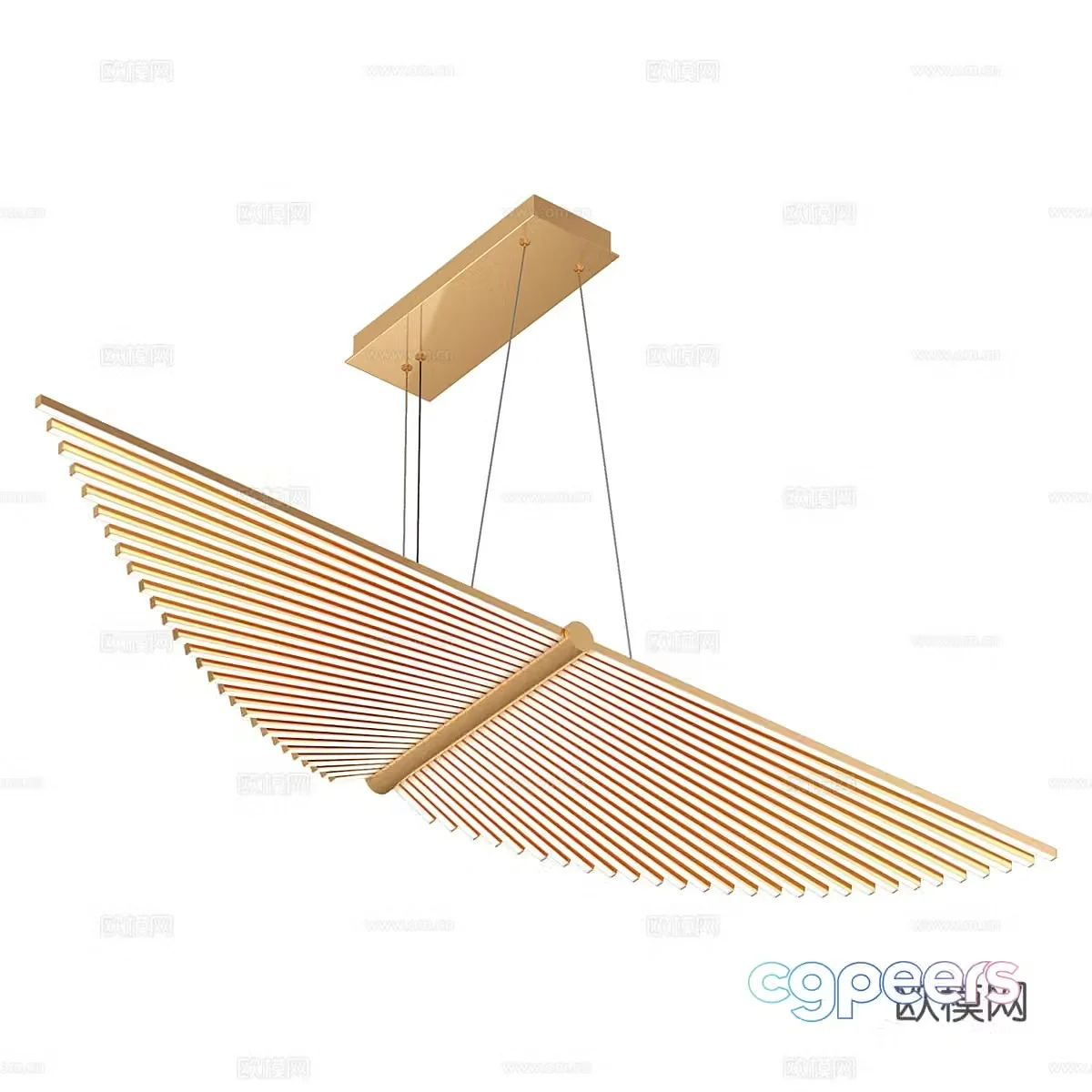 Light luxury chandeliers 3D model