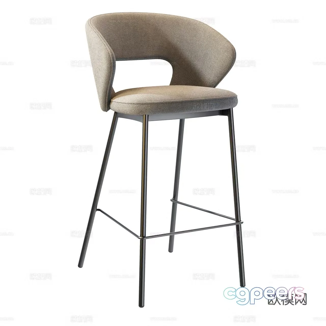 Origins 1971 Italian bar chair Simple bar chair Fabric bar chair 3D model