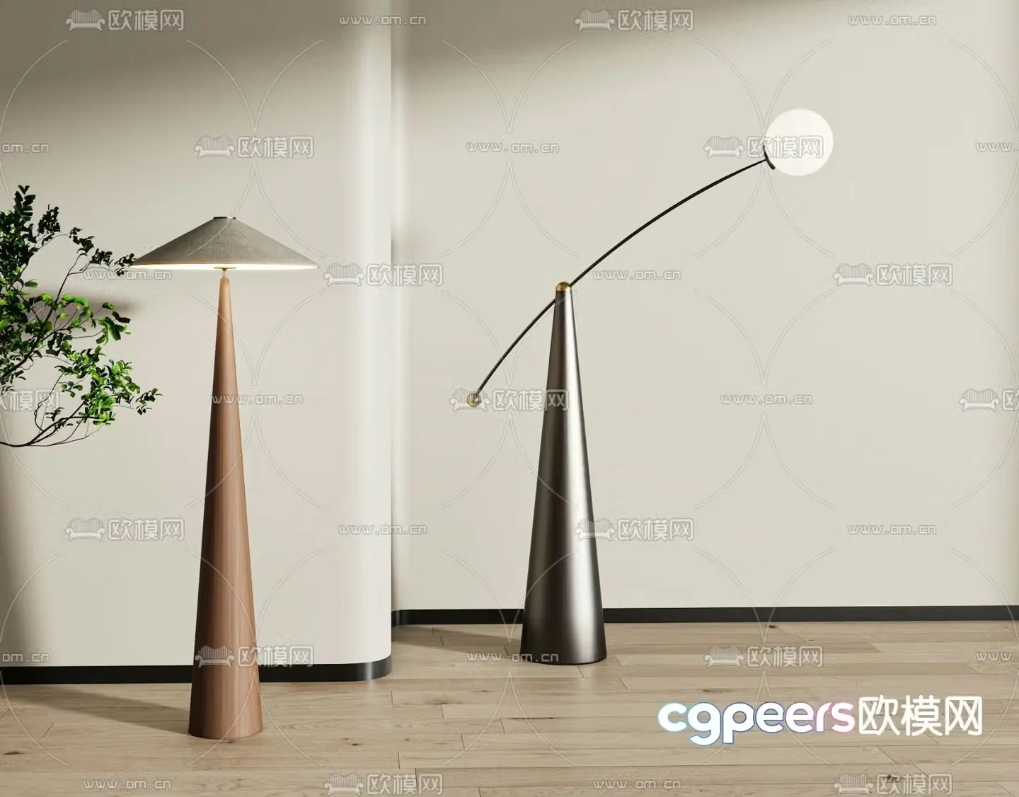 Wabi-sabi floor lamp 3d model