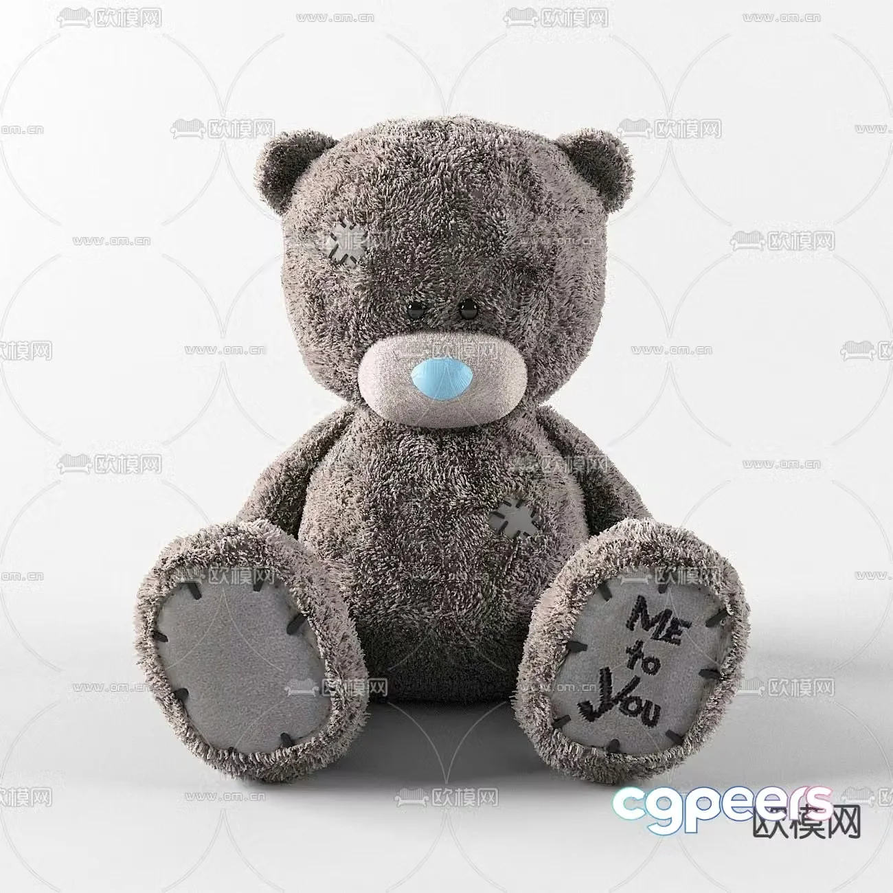Modern bear plush toy 3d model