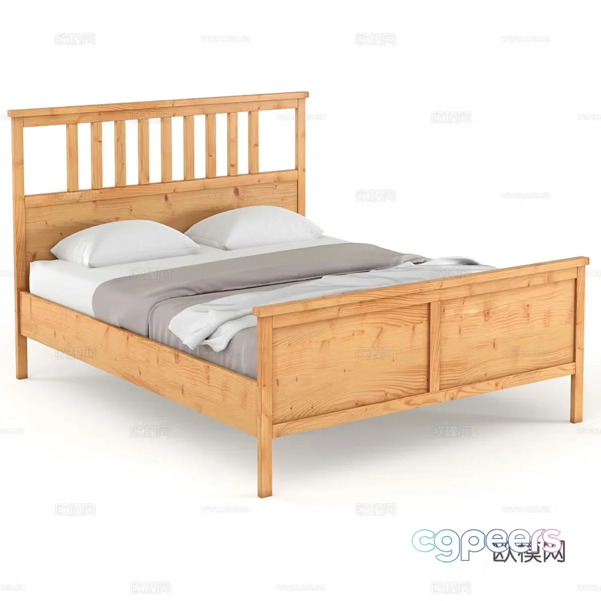 Double bed 3d model
