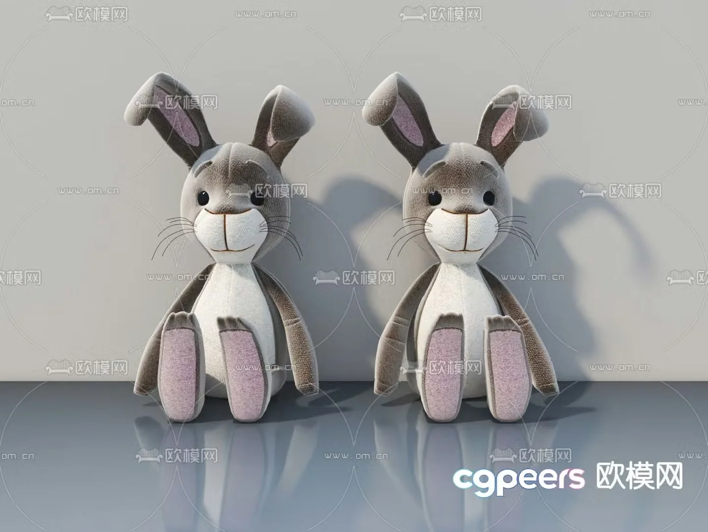 Plush doll rabbit doll 3d model