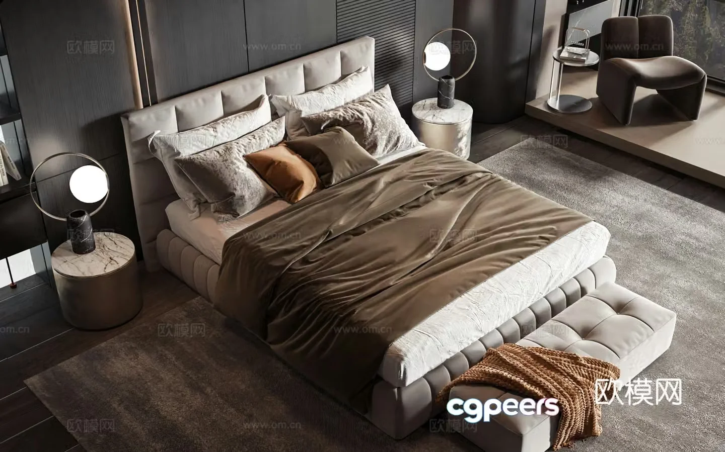Modern style product bed 3d model