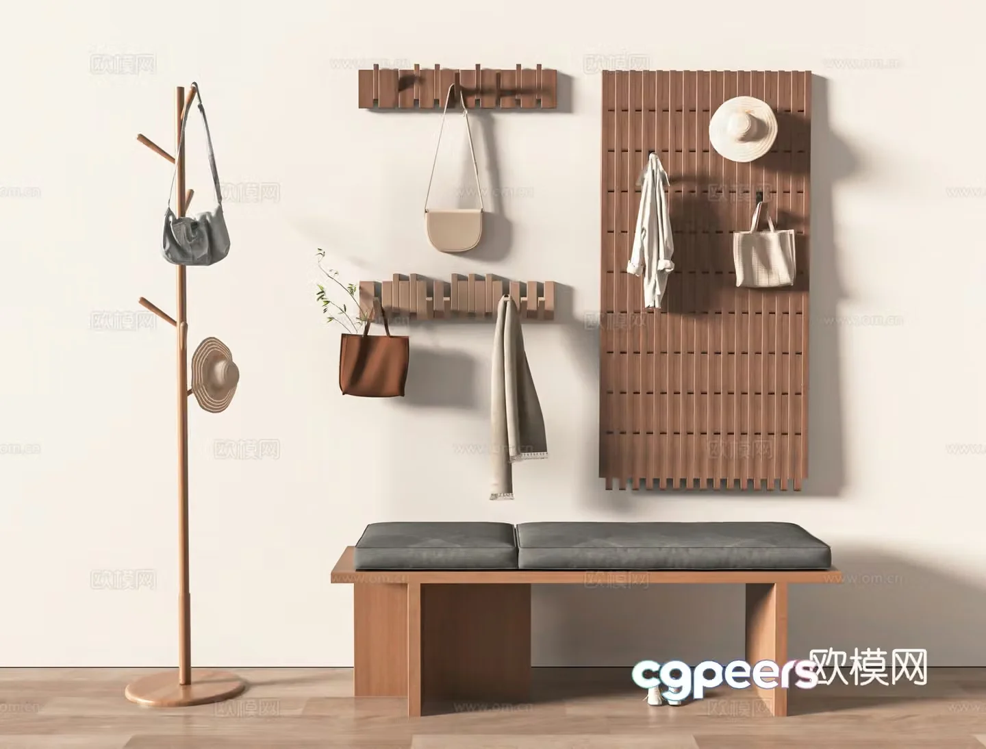 Shoe changing stool piano keys clothes hook clothes hanger clothes rack clothes rack pendant wall decorative 3D model