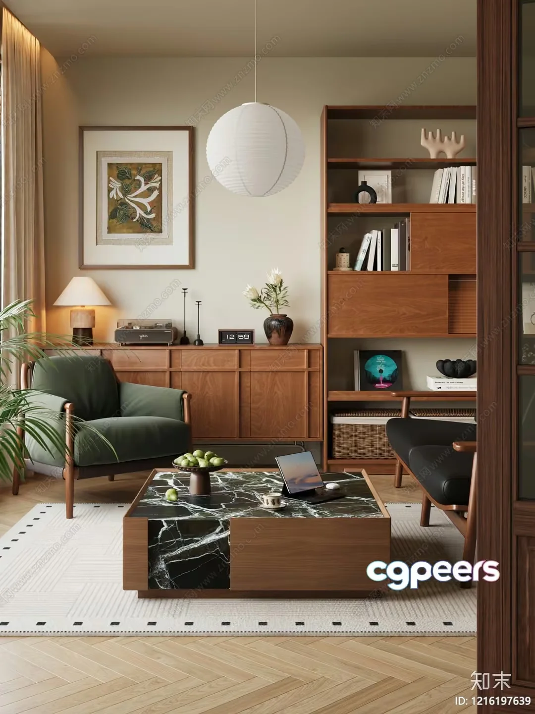 Modern Living Room 3D Model – 18197 – CORONA Render