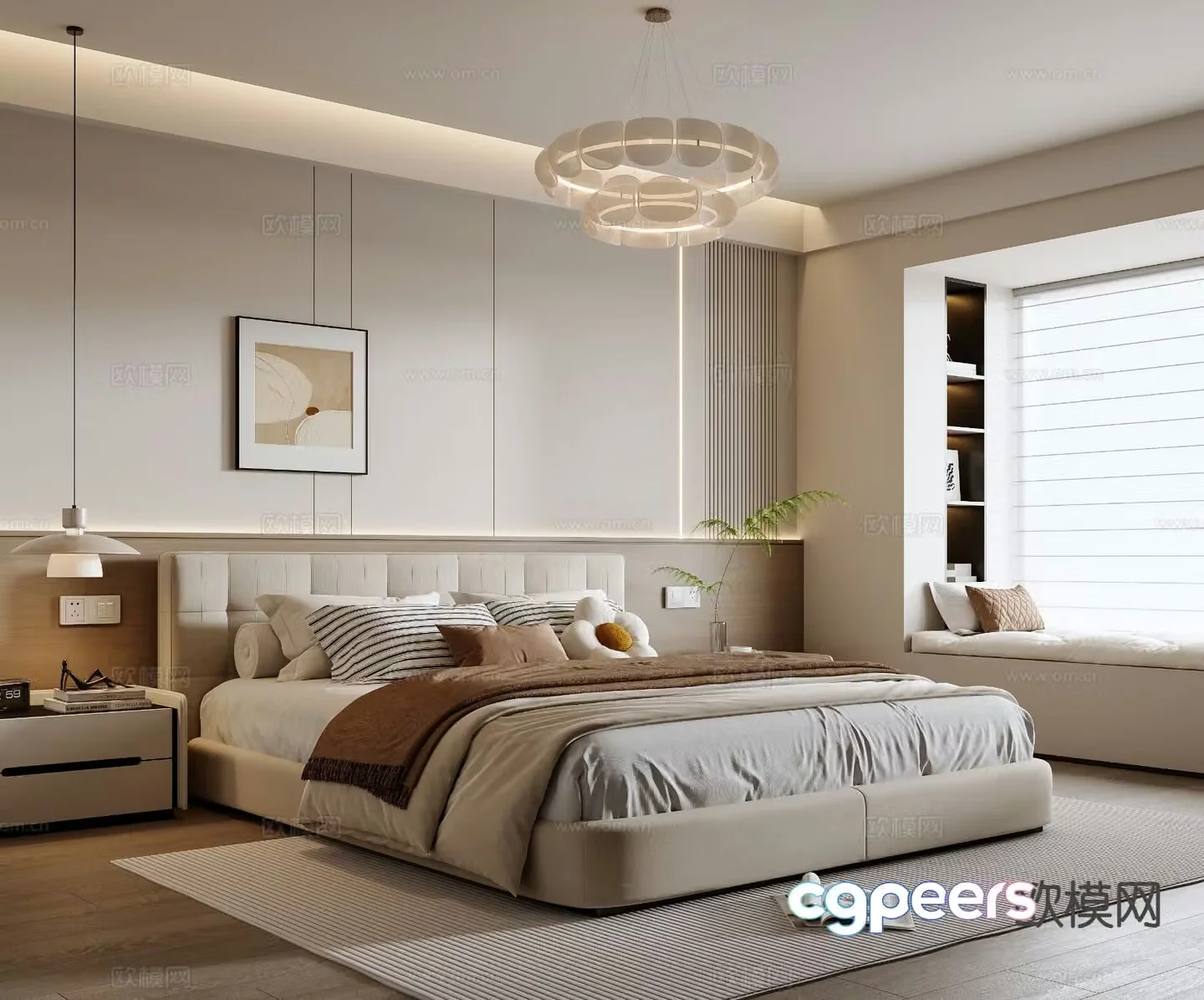 Cream style bedroom master bedroom 3d model