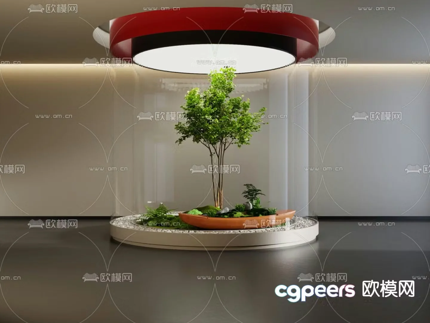 Indoor landscaping bryophytes 3d model